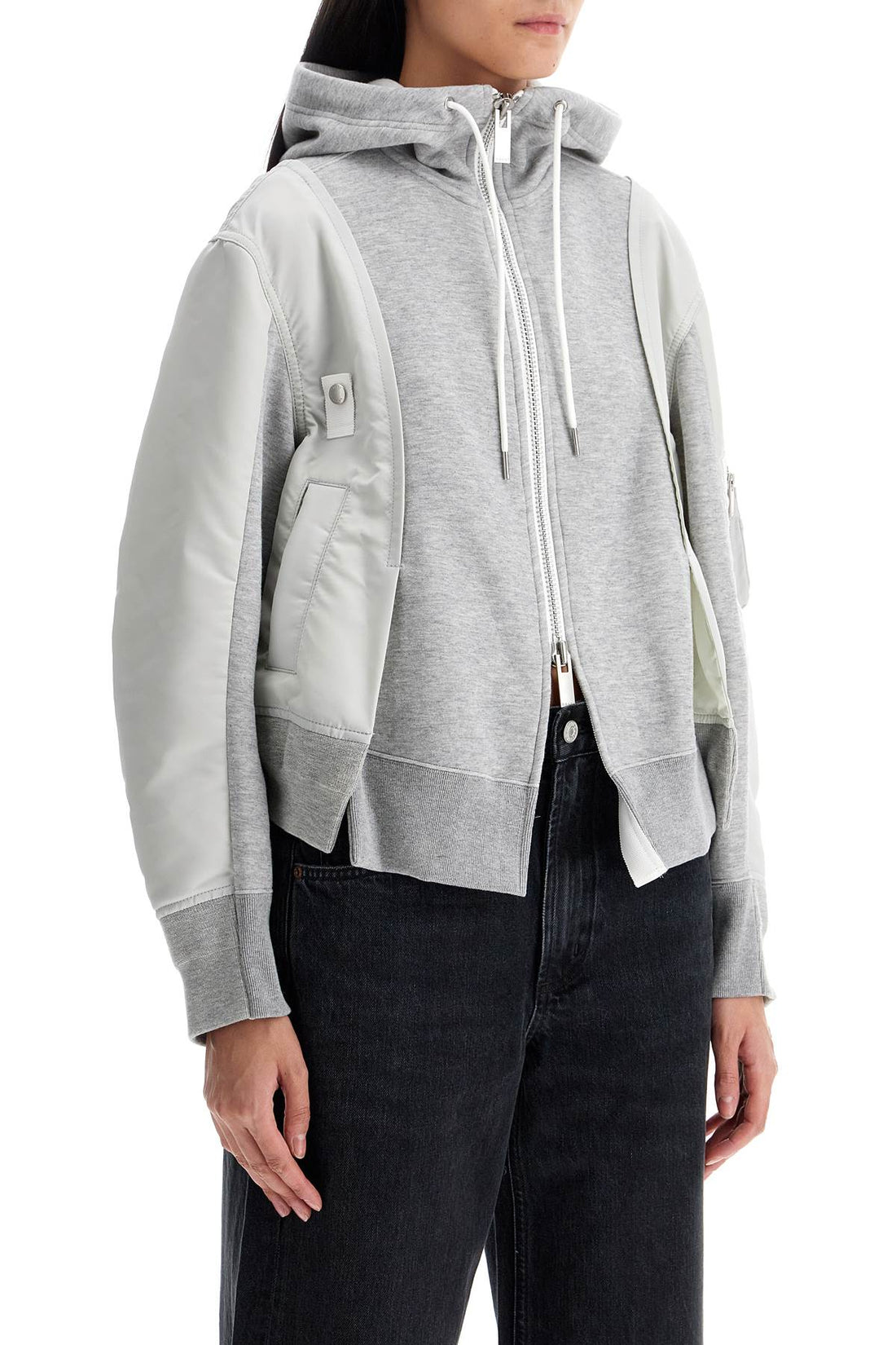 hybrid sweatshirt with zip and hood