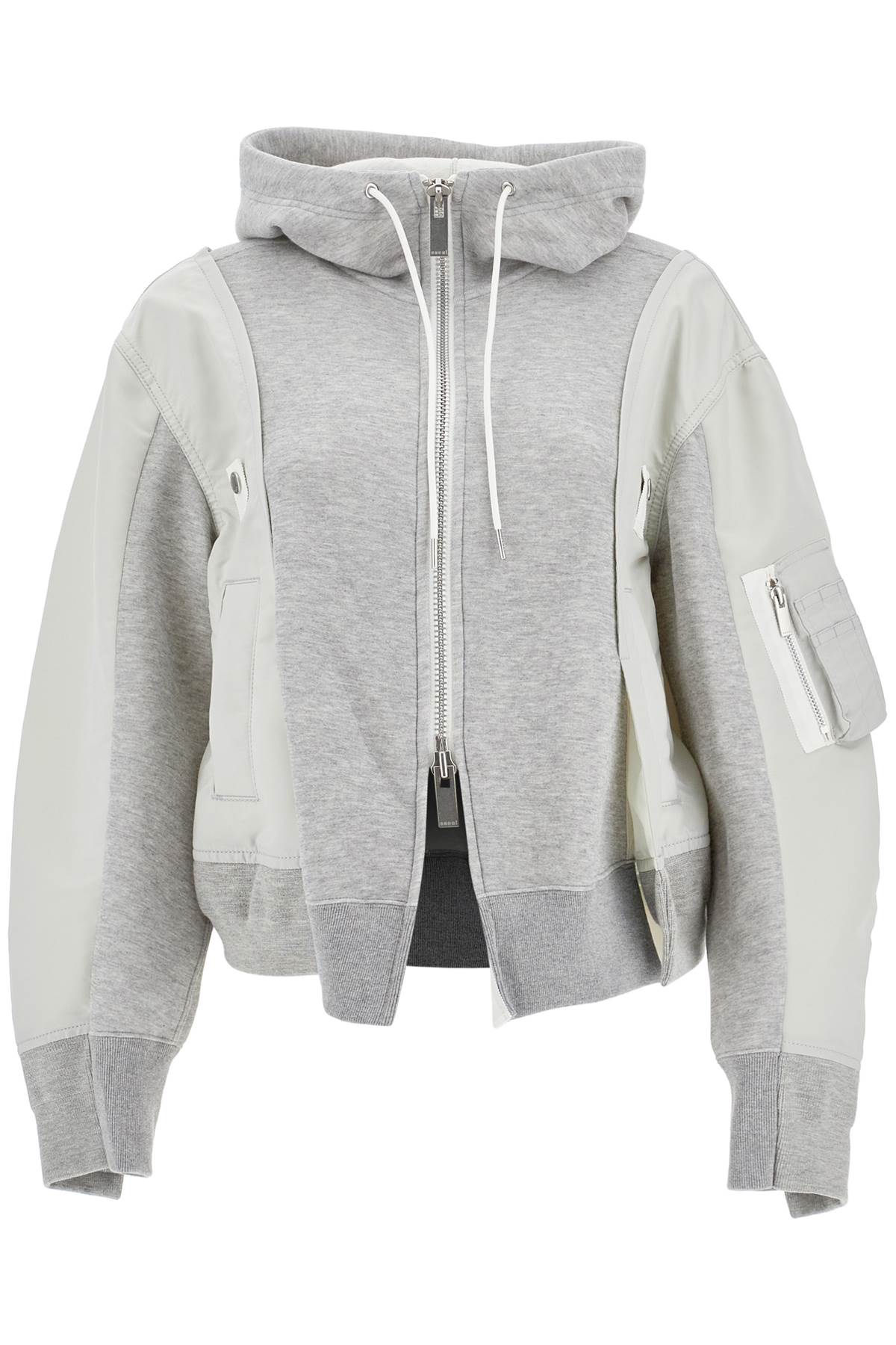 hybrid sweatshirt with zip and hood