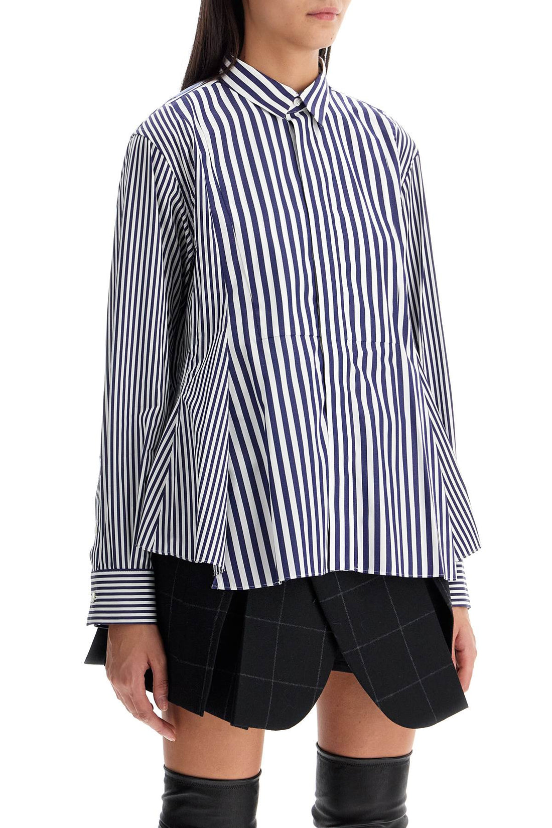 poplin sticked shirt with