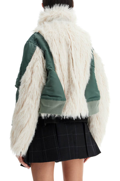 jacket with faux fur inserts