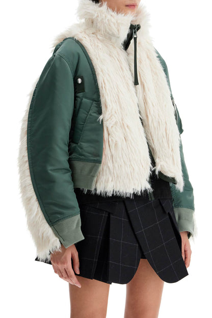 jacket with faux fur inserts