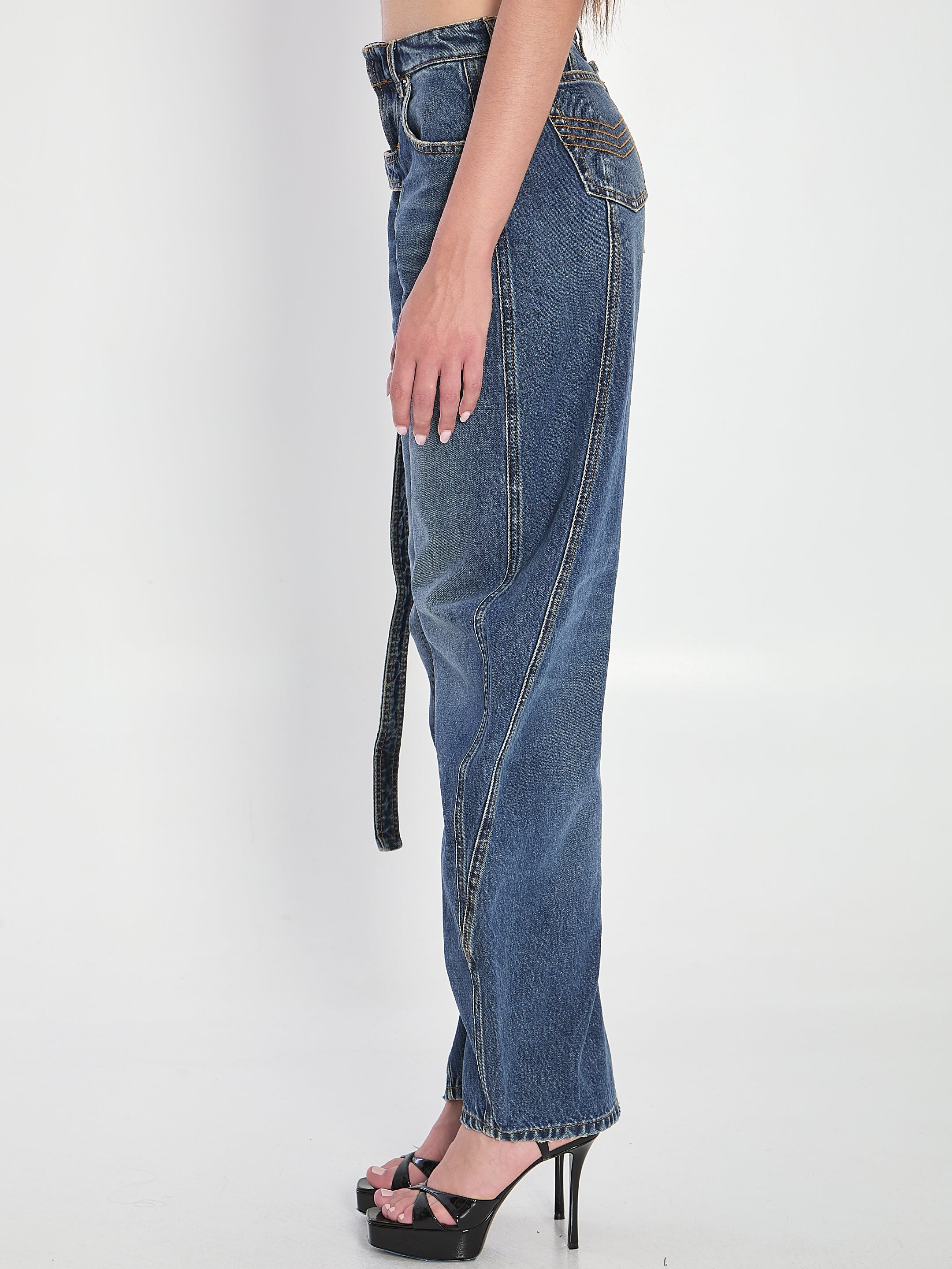 JEAN PAUL GAULTIER 25 strap jeans in denim 