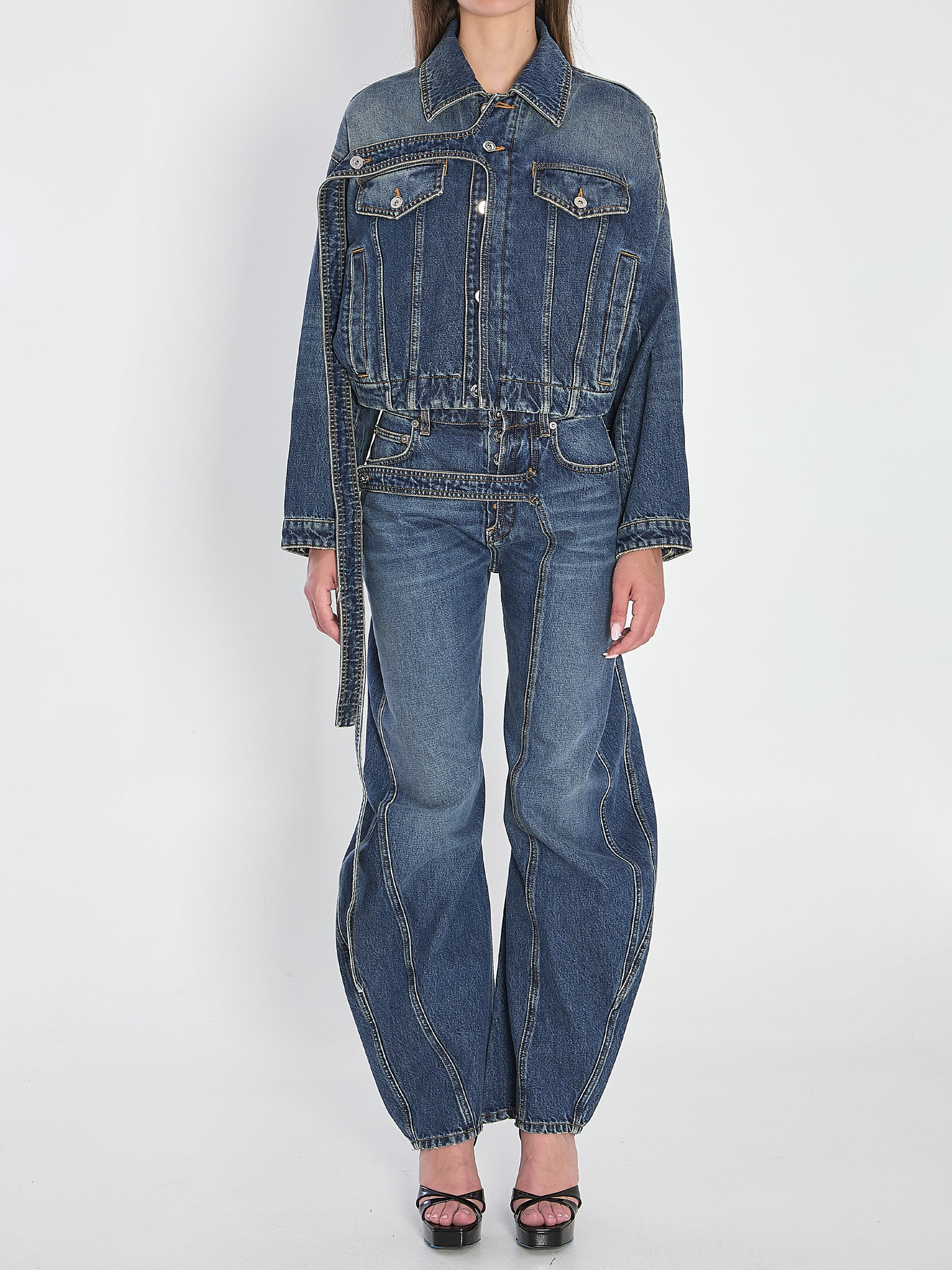 strap jeans in denim