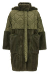 long nylon diamond-visone quilted nylon down jacket