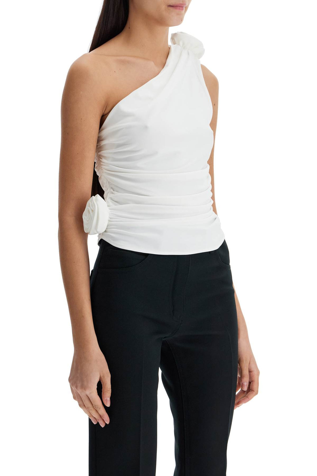 one-shoulder jersey top