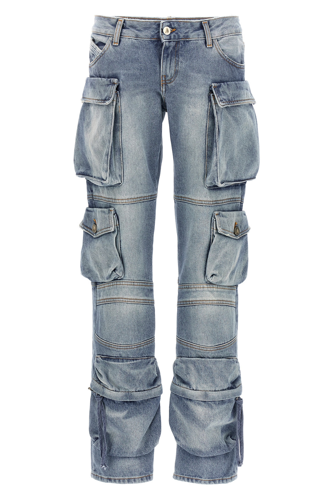 THE ATTICO 24 essie cargo jeans in cotton denim