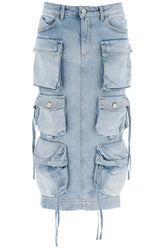 cargo denim skirt