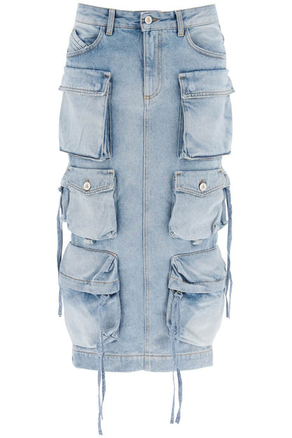 cargo denim skirt