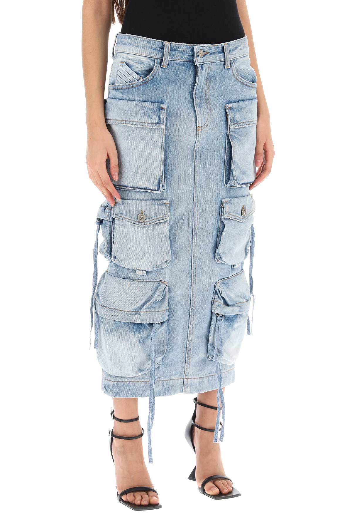 cargo denim skirt