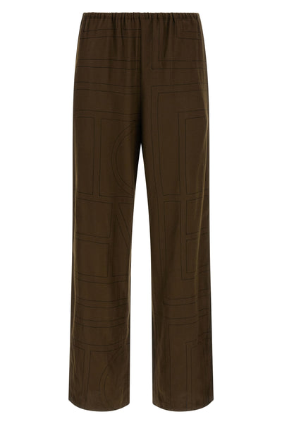 toteme embroidered modal flannel pants