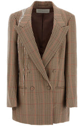 blink plaid blazer with crystal chains