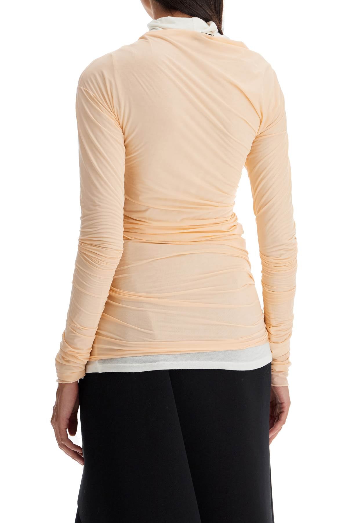 long-sleeved draped top with