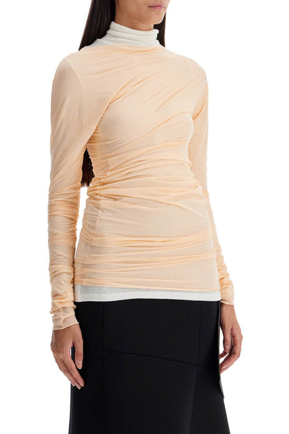 long-sleeved draped top with