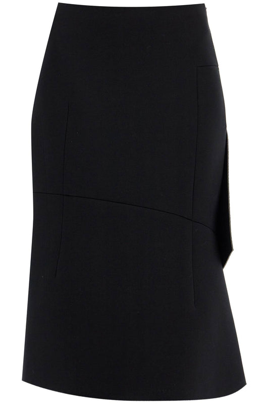 midi scuba skirt with draping