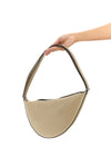 scooped sling smooth leather shoulder bag