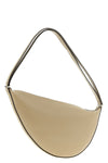 scooped sling smooth leather shoulder bag