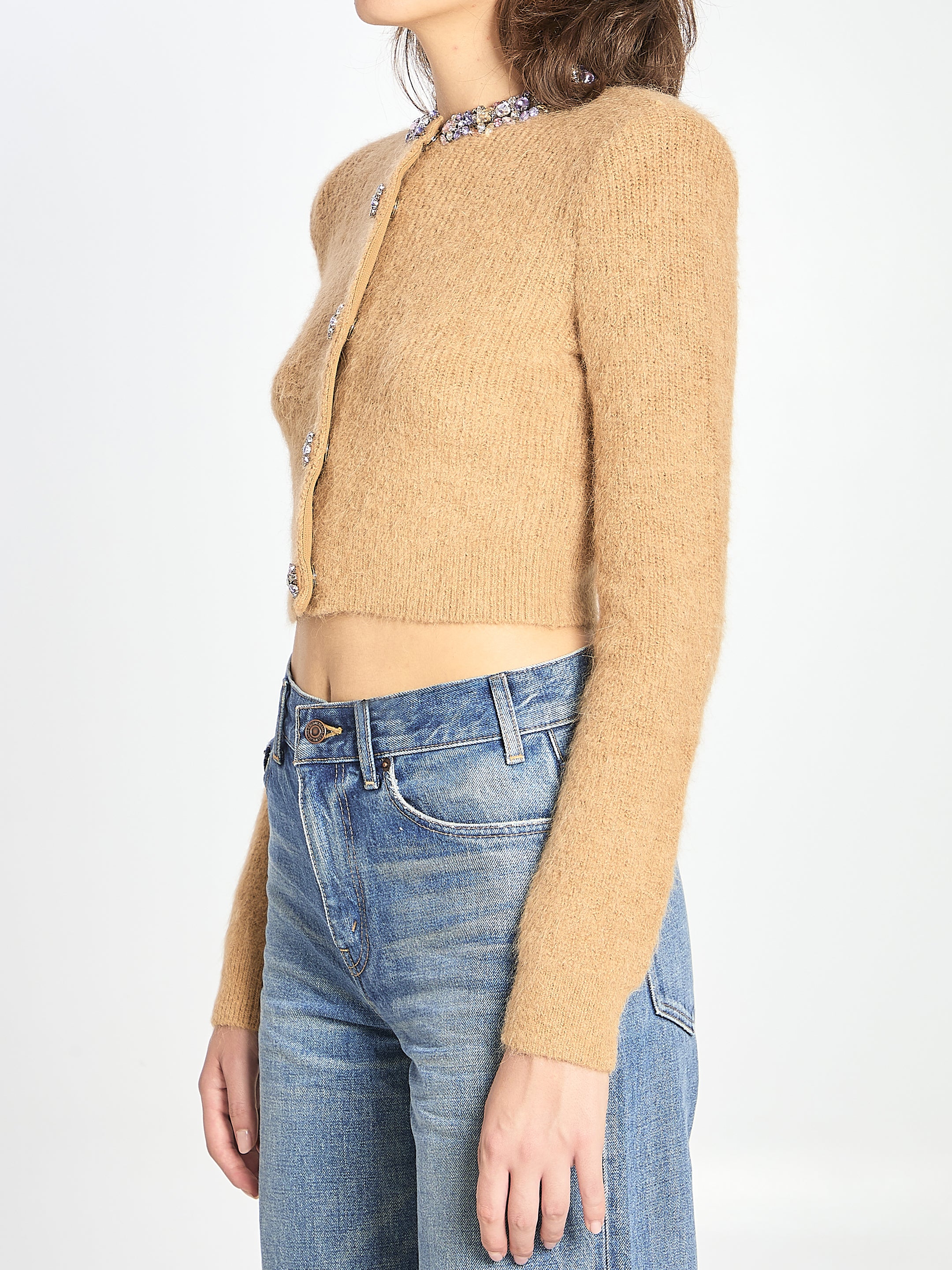 SELF PORTRAIT M embellished trim cardigan 