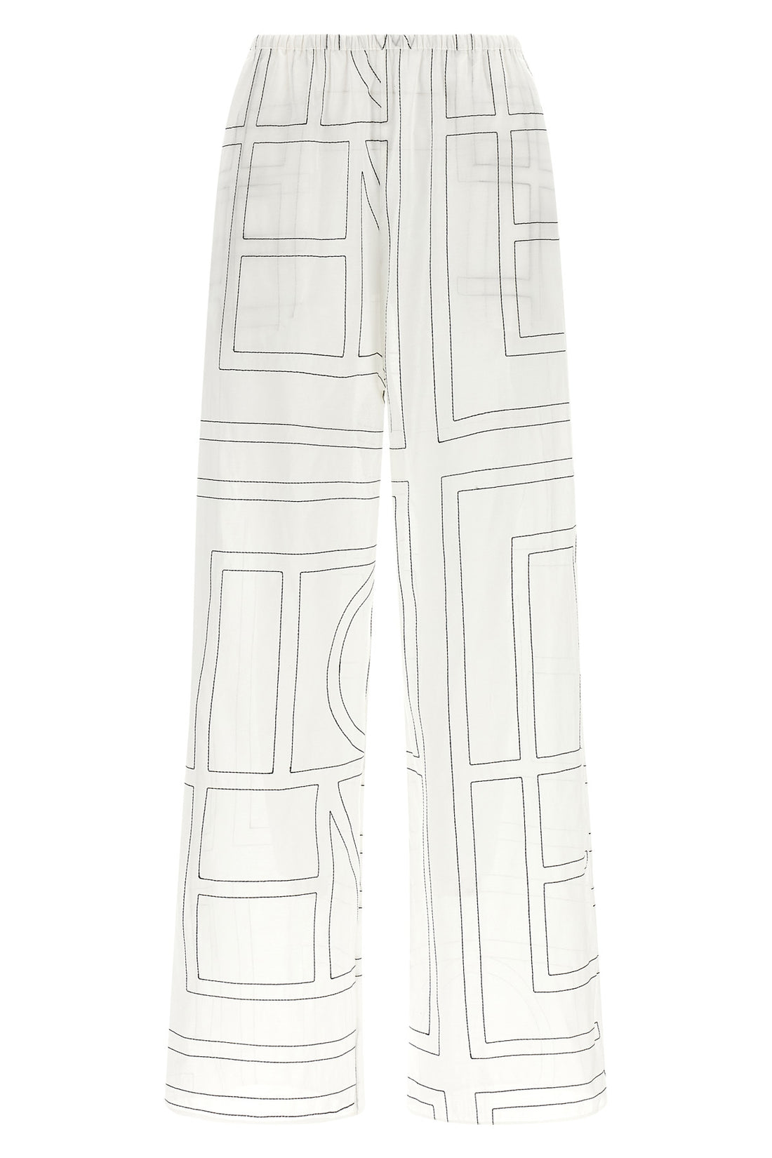 TOTEME 38 toteme light cotton blend pants embroidered
