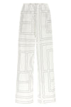 toteme light cotton blend pants embroidered