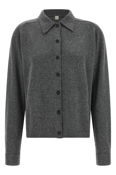 the toteme shirt redefines contemporary knitwear through precise sartorial detai