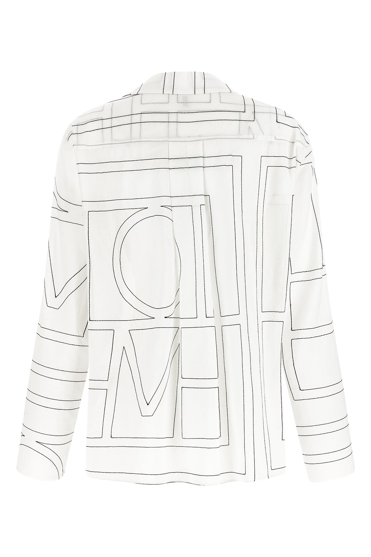 toteme shirt in lightweight semi-transparent voile embroidered