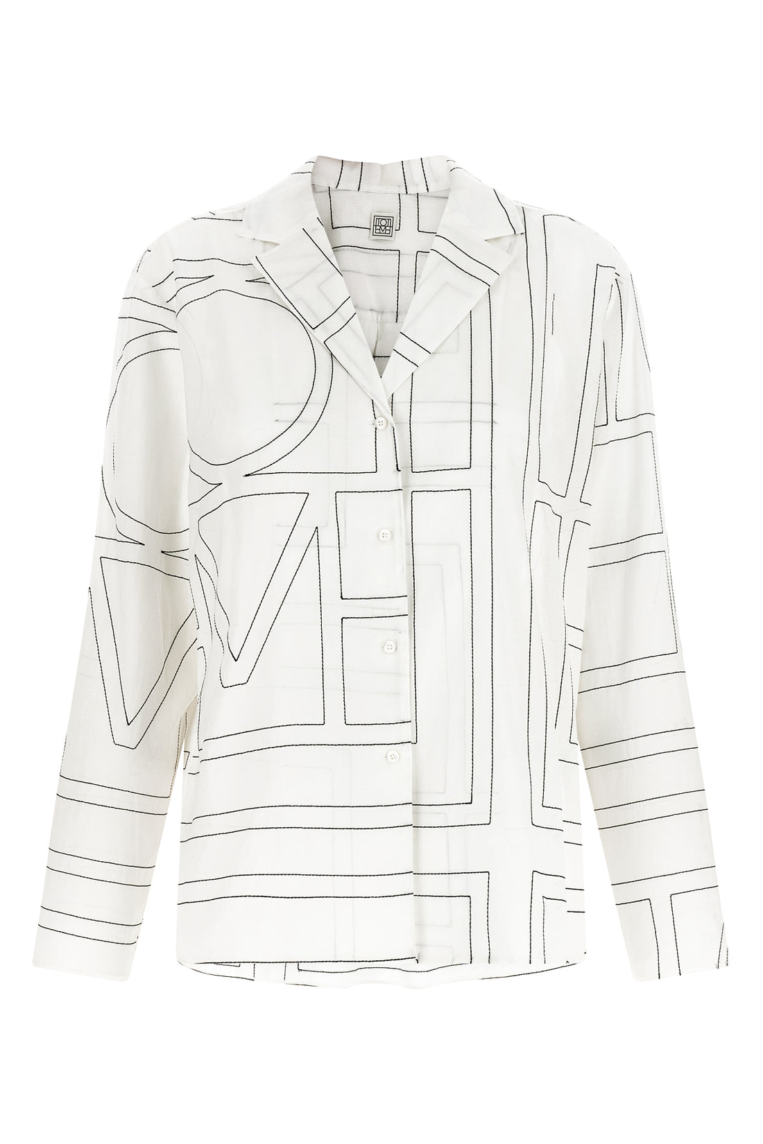 TOTEME 36 toteme shirt in lightweight semi-transparent voile embroidered
