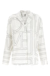 toteme shirt in lightweight semi-transparent voile embroidered