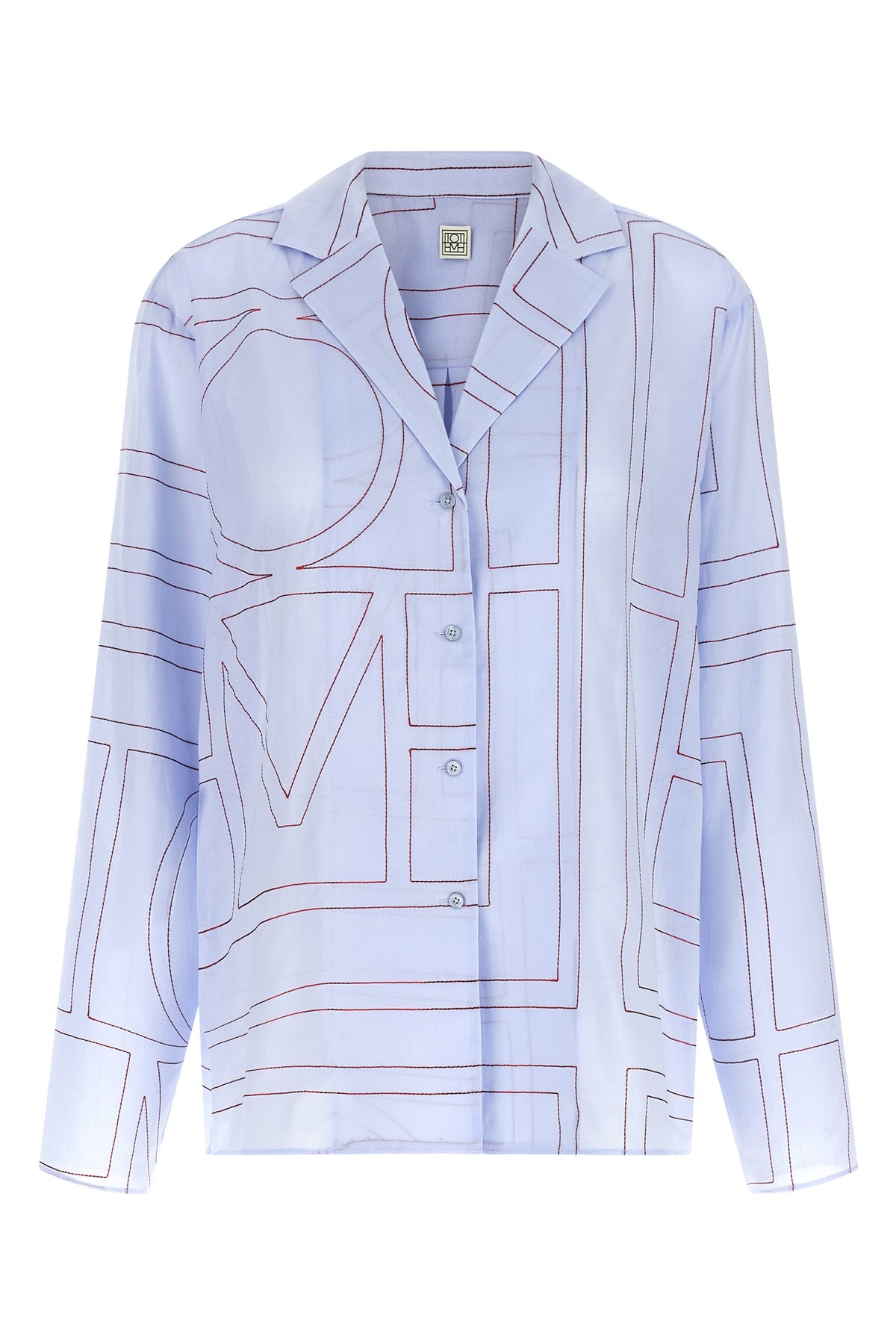 monogram embroidered cotton shirt