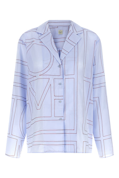 monogram embroidered cotton shirt