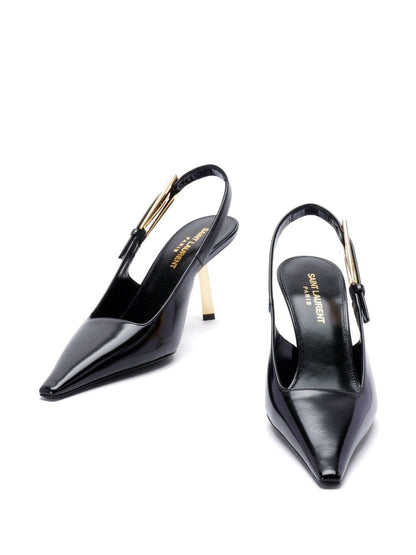 lee slingback pumps in glazed leather