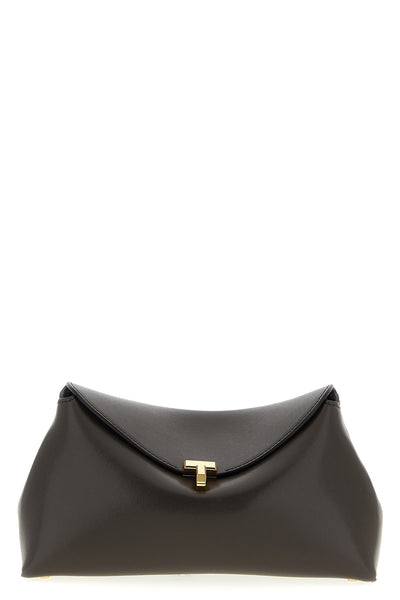 t-lock leather clutch