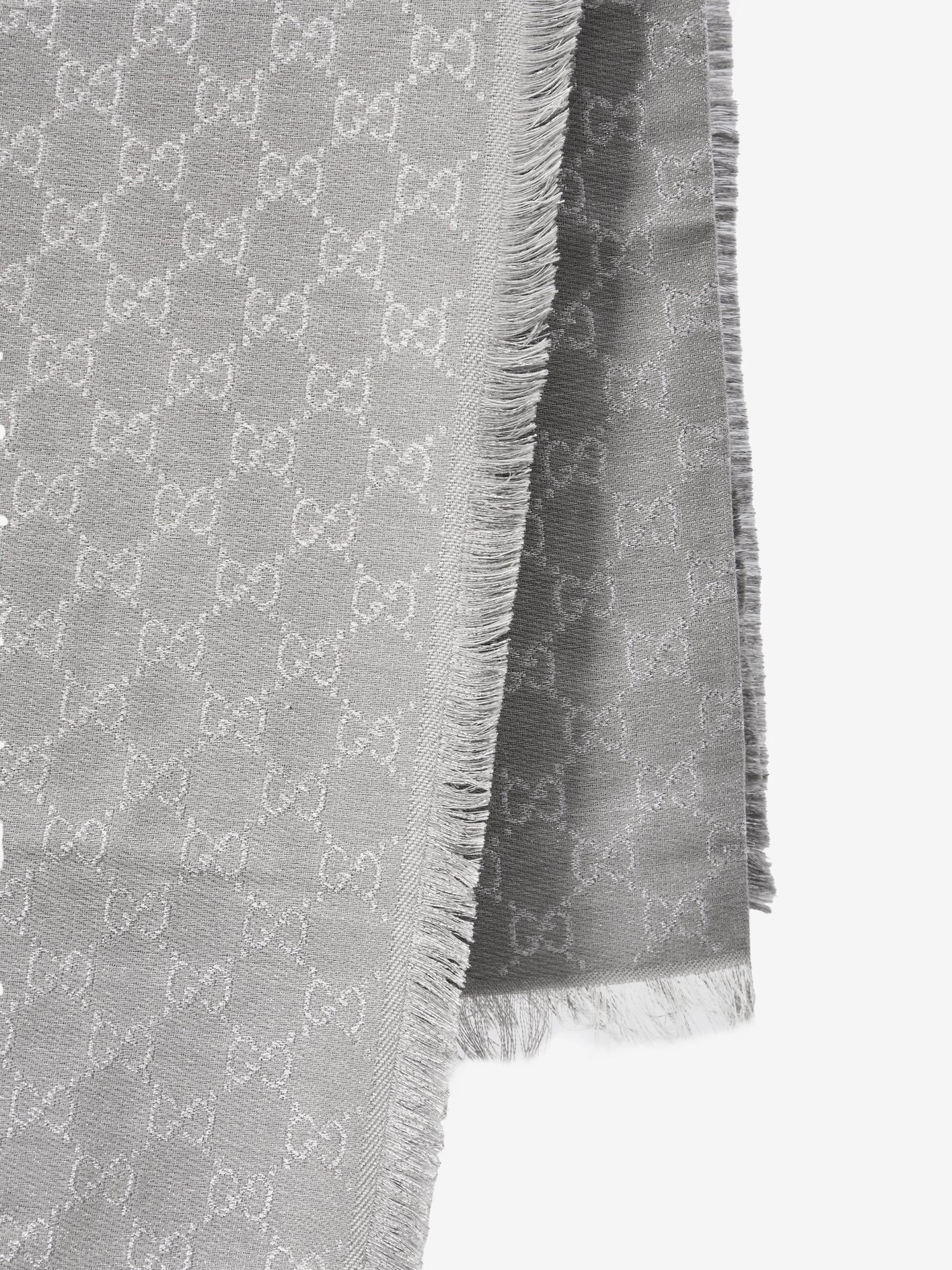 GUCCI OS shawl with printed gg lamé