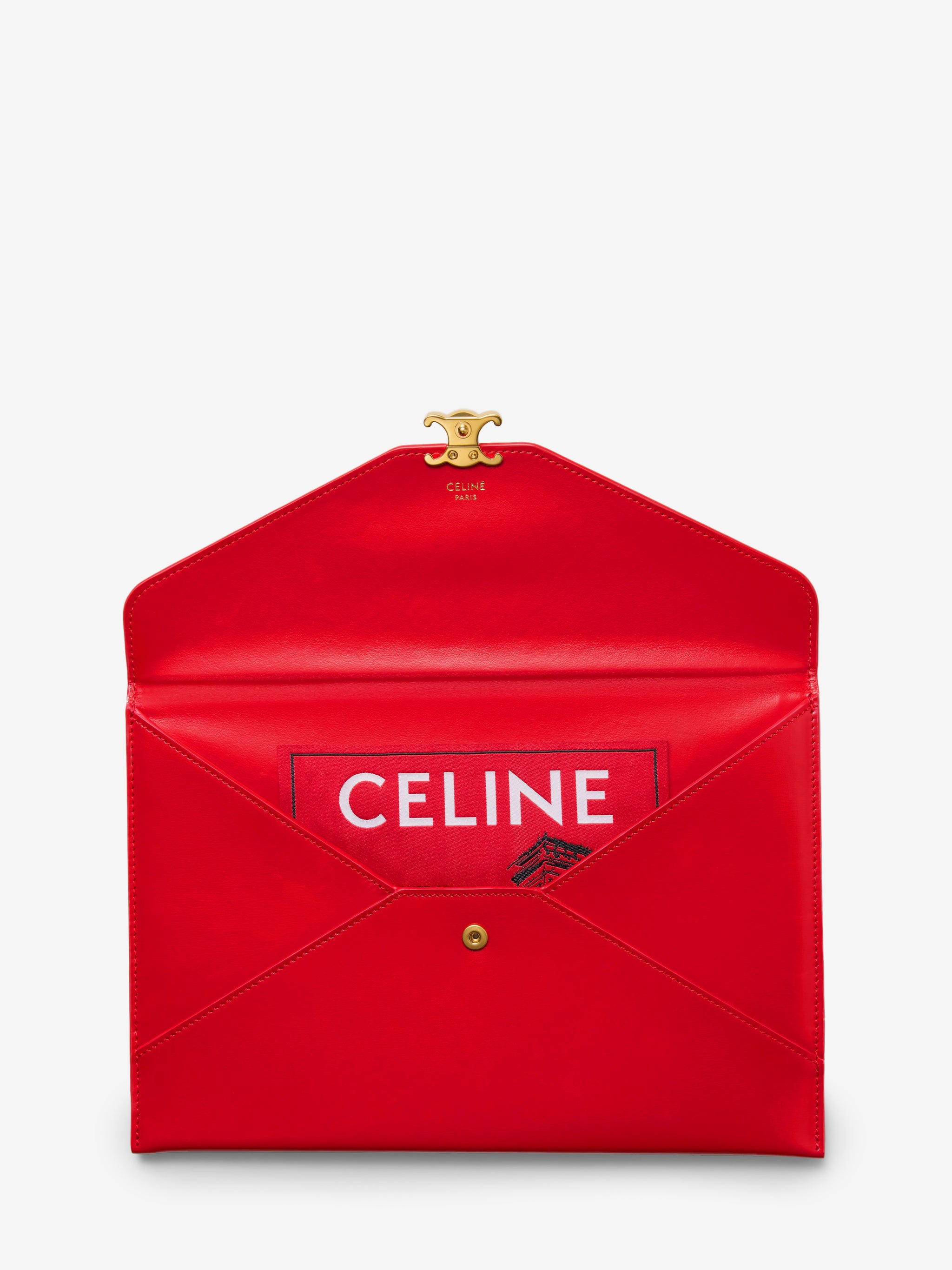 envelope pouch in chili red