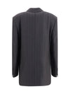 striped wool double breasted blazer