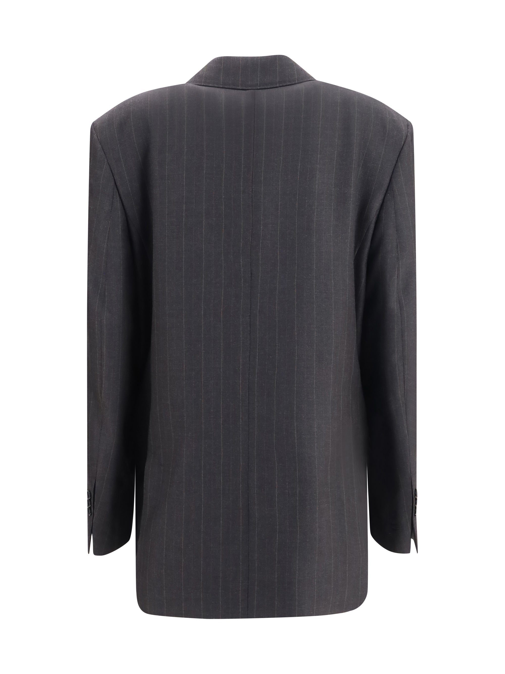 striped wool double breasted blazer