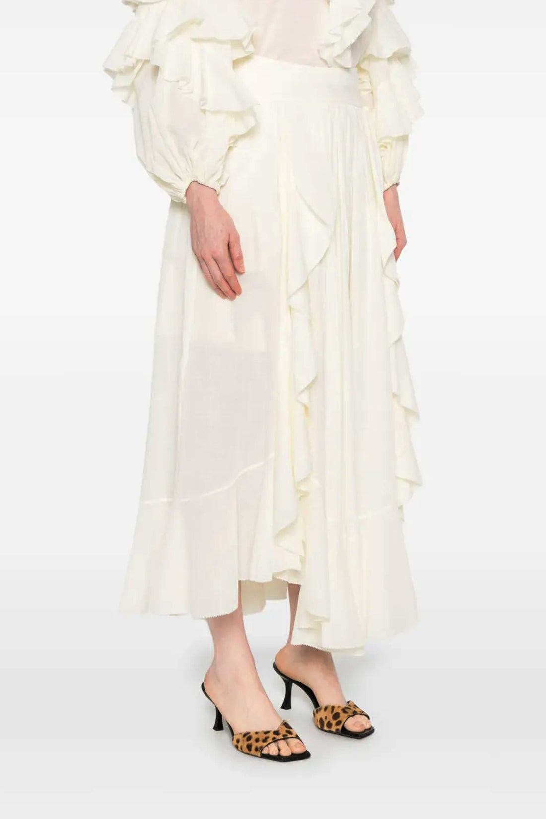 ZIMMERMANN 1 acacia ruffle long cotton skirt