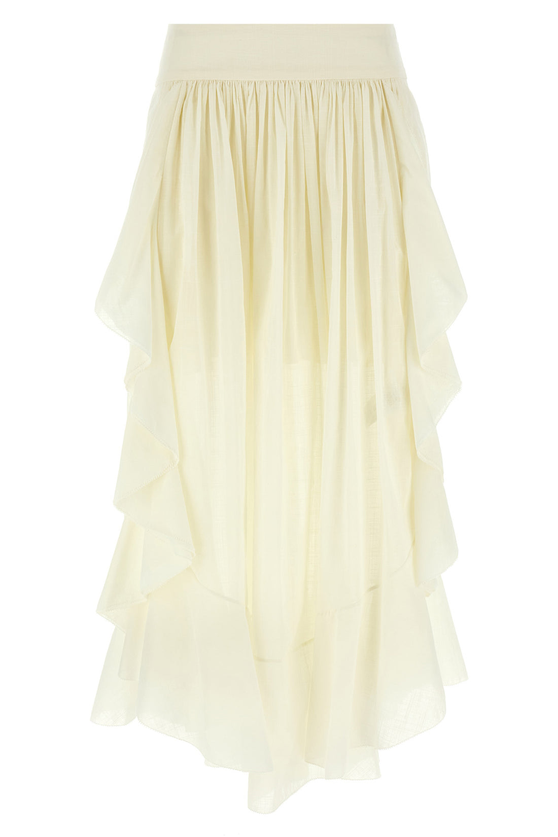 ZIMMERMANN 1 acacia ruffle long cotton skirt