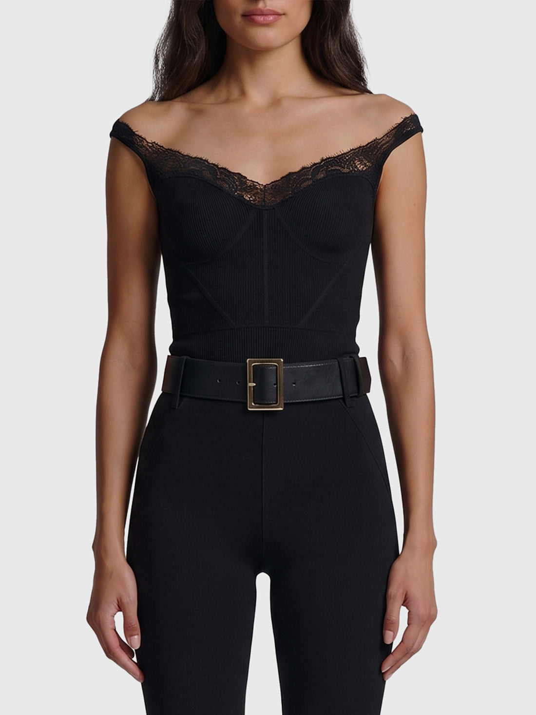 SELF PORTRAIT M black knit top 