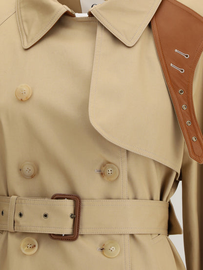 CHLOÉ 42 short cotton gabardine trench coat