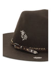 embroidered wool fedora