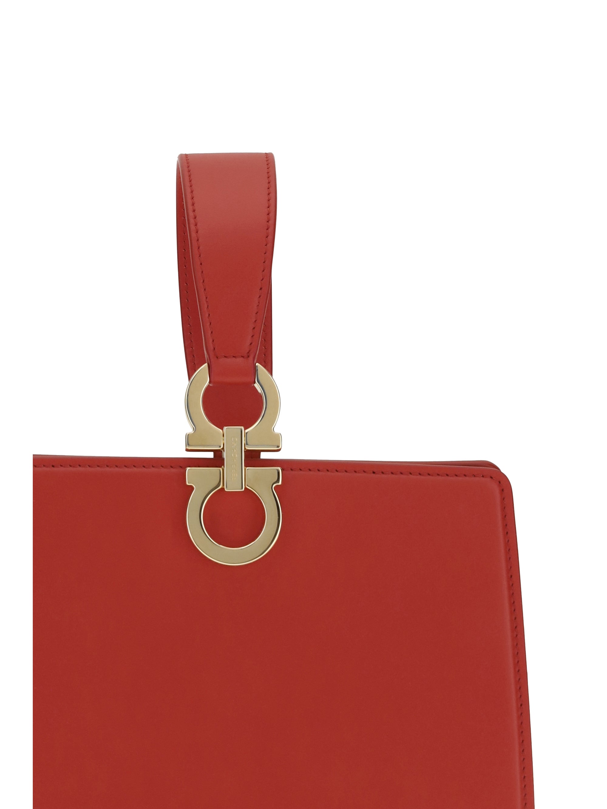 rigid leather handbag