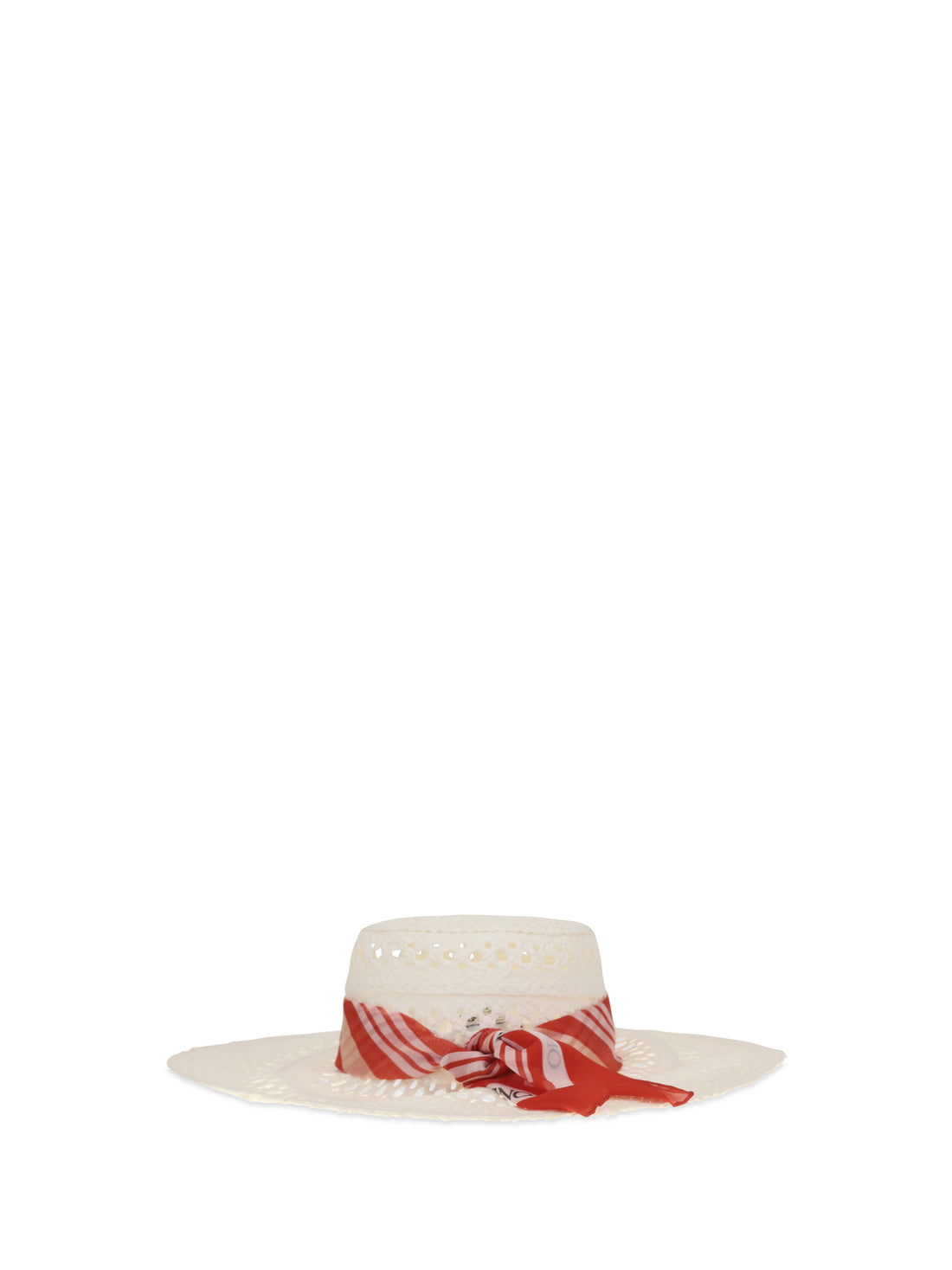 ERMANNO SCERVINO S wide-brim hat with vichy print silk scarf