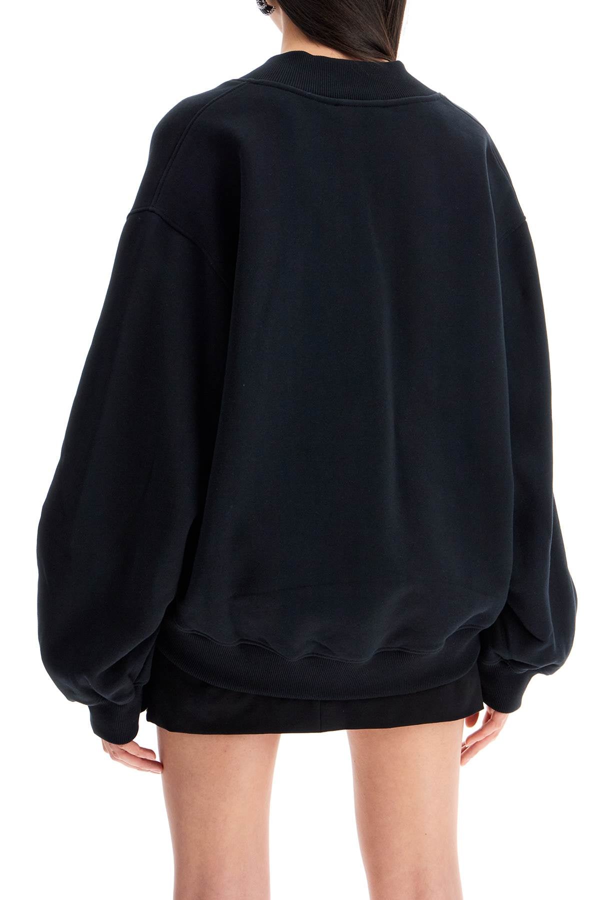 oversized sweatshirt with deep v-neck