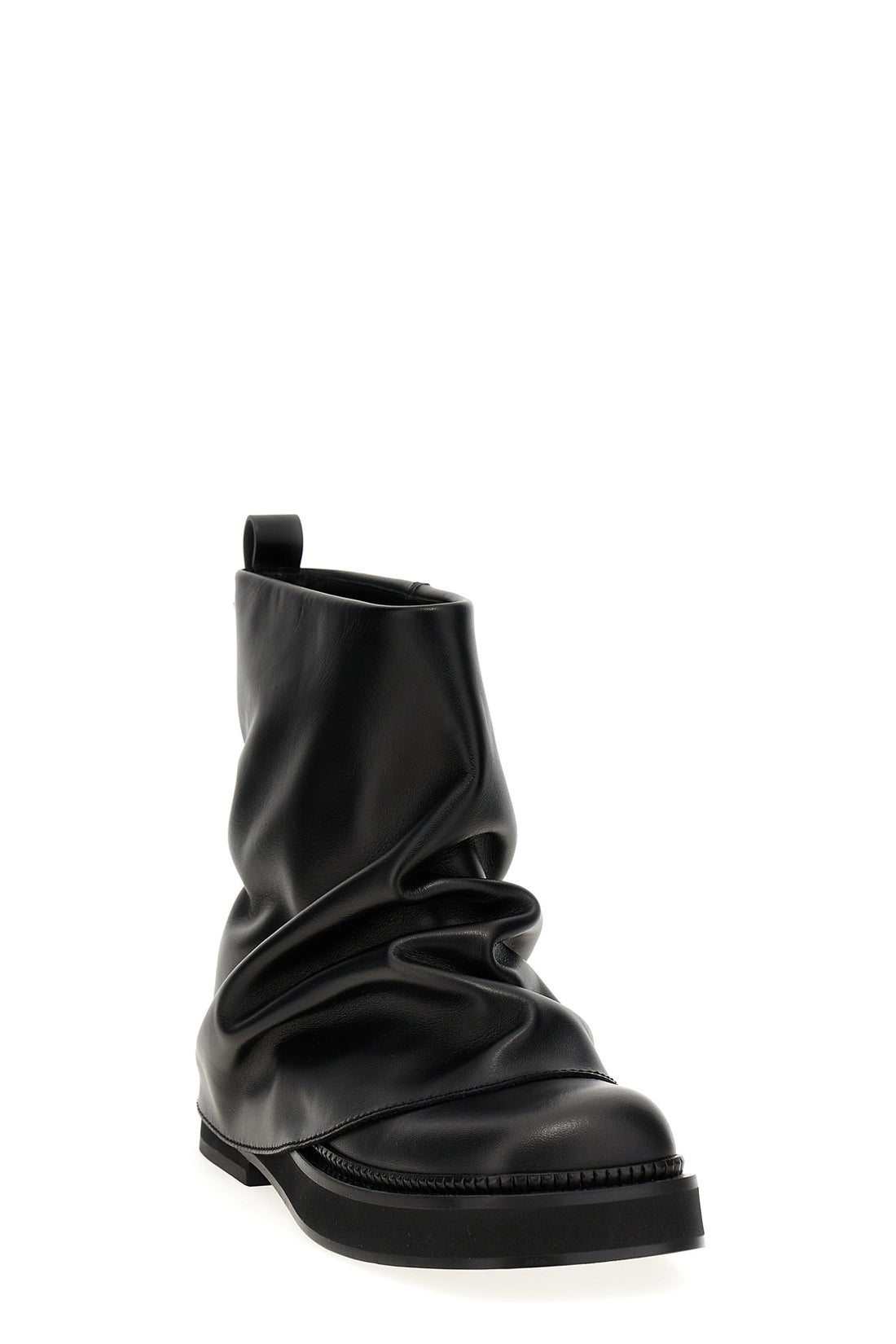 THE ATTICO 36 mini robin combat crinkled leather ankle boots