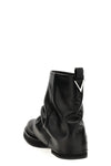 mini robin combat crinkled leather ankle boots