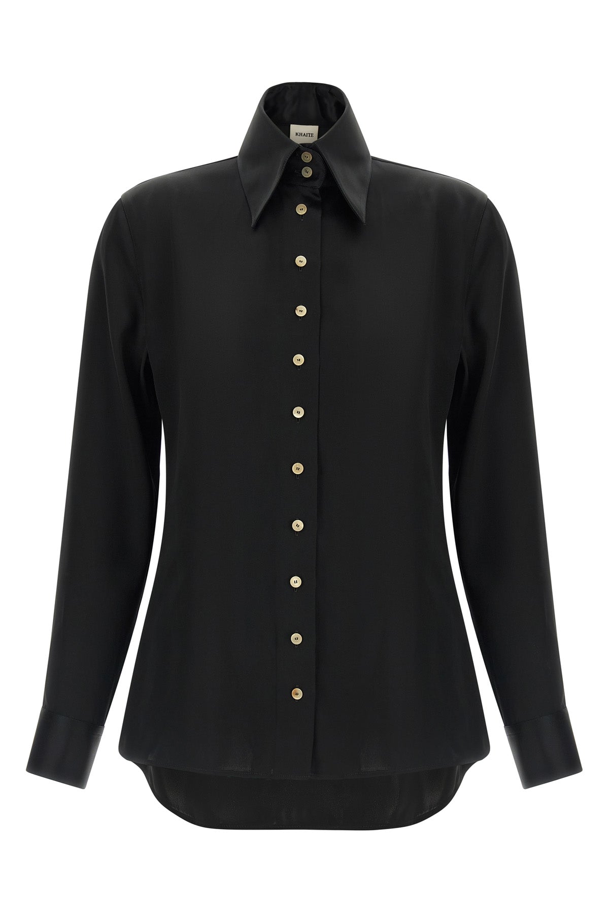 the ivy khaite shirt defines contemporary tailoring through an elongated and p