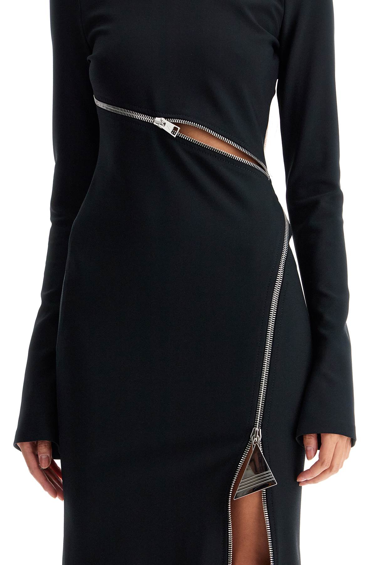 twisted zip midi dress with