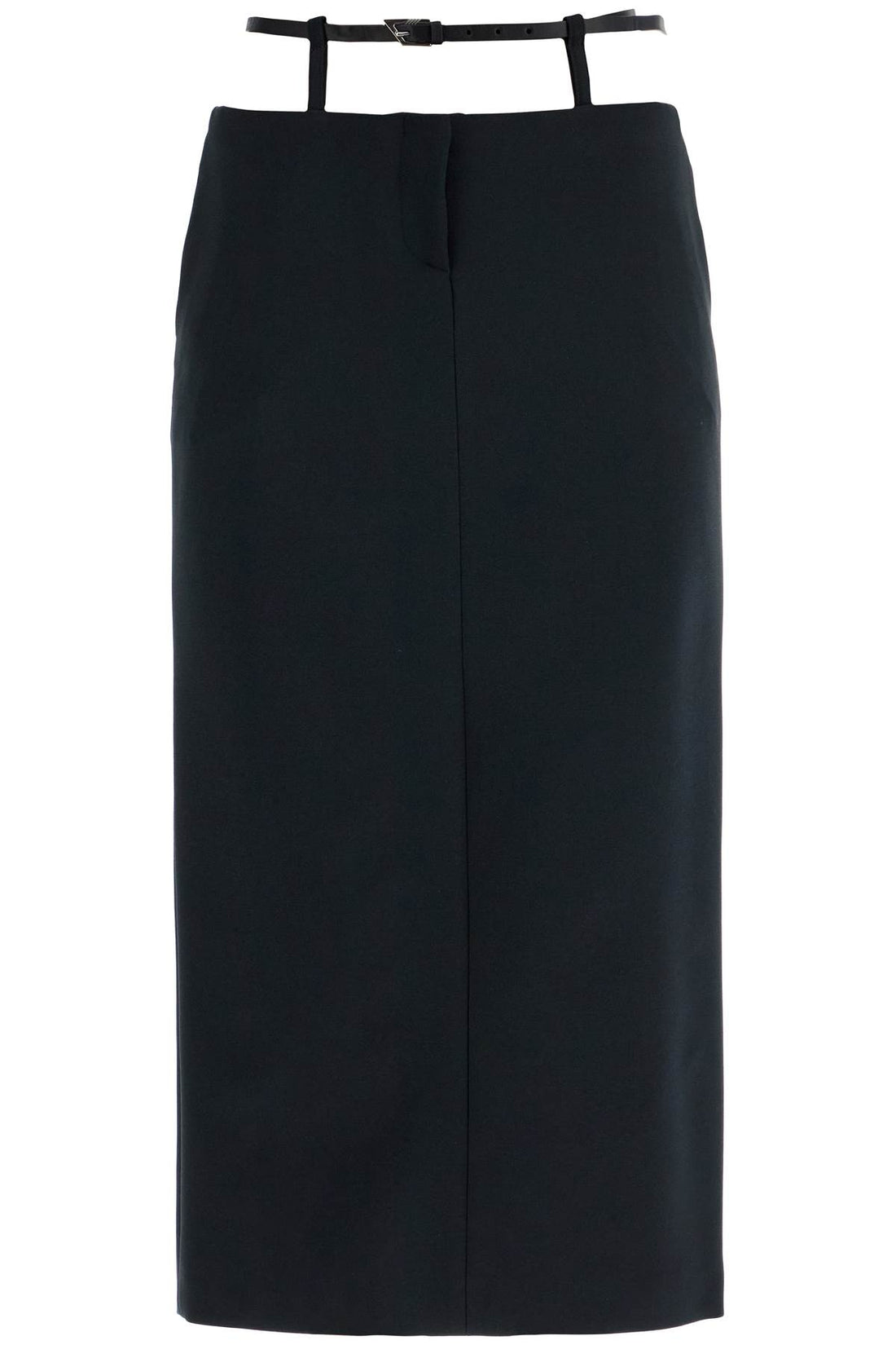 midi skirt with thin belt