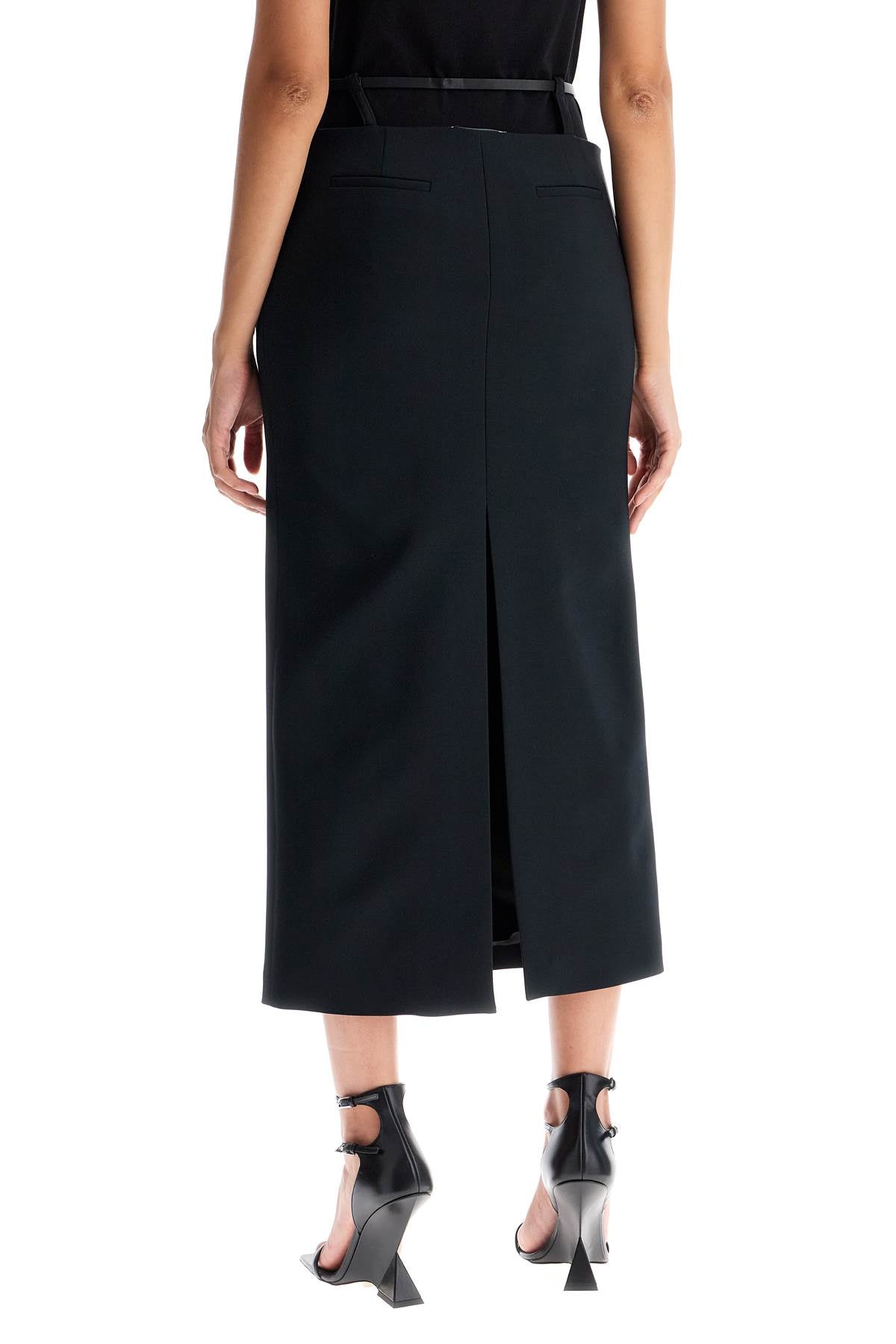 midi skirt with thin belt