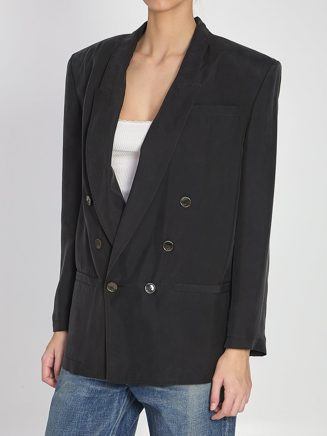 SAINT LAURENT 36 habutai silk jacket